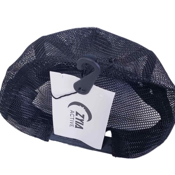 ZYIA Active X-Mesh Hat One‎ Size Unisex Adjustable Strap Cotton Blend Black NWT - Picture 4 of 7